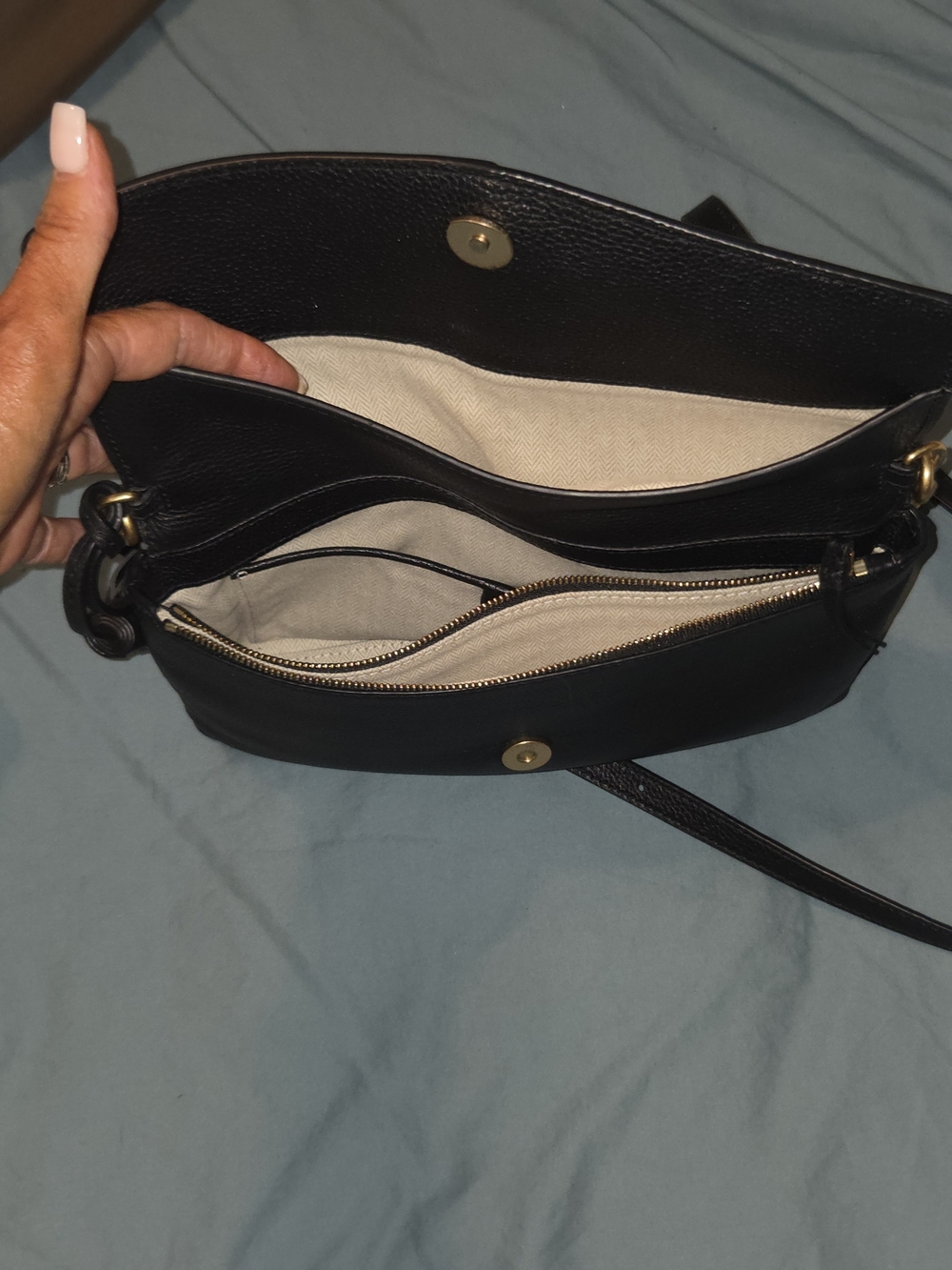 Tory Burch Black Leather Crossbody Bag with Tassel - Picture 9 of 12